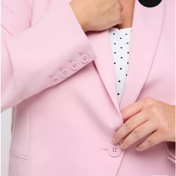 NWT tailored twill classic blazer in pink/bleached mauve - Picture 3 of 7